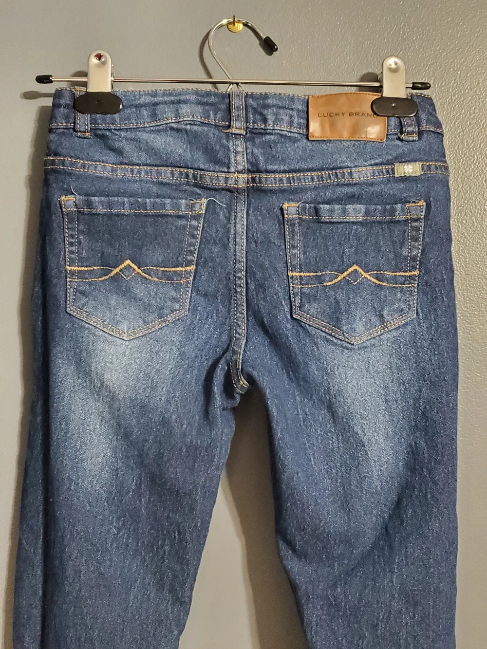 Lucky Brand Zoe Skinny Girls Jeans in Blue Denim Adjustable Waist Size 12